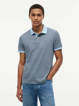 Polo a righe in interlock dalla vestibilità regolare