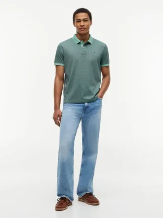 Polo a righe in interlock dalla vestibilità regolare