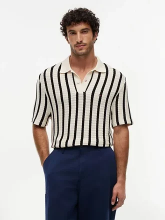 Polo a righe in maglia larga dal taglio classico