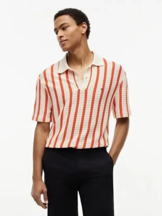 Polo a righe in maglia larga dal taglio classico