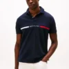 Polo a righe ricamate con vestibilità regolare