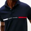 Polo a righe ricamate con vestibilità regolare