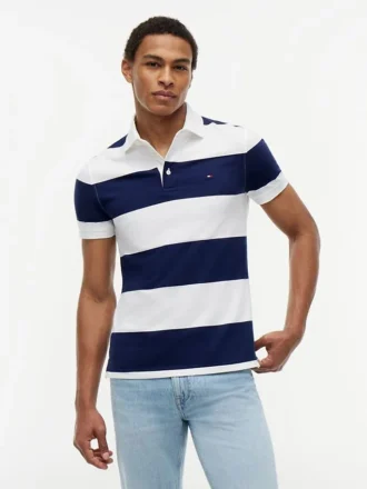Polo a righe rugby slim fit
