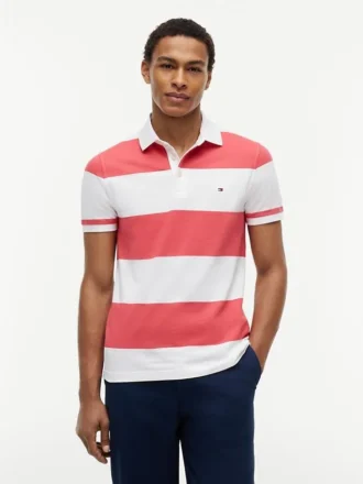Polo a righe rugby slim fit