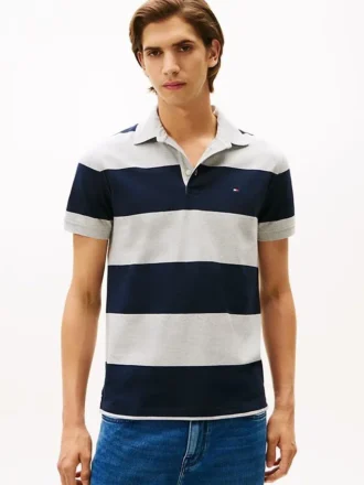 Polo a righe rugby slim fit