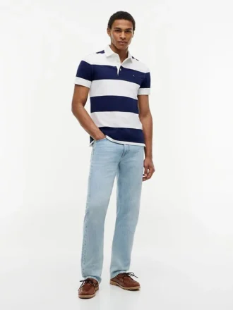 Polo a righe rugby slim fit