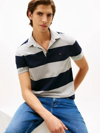 Polo a righe rugby slim fit