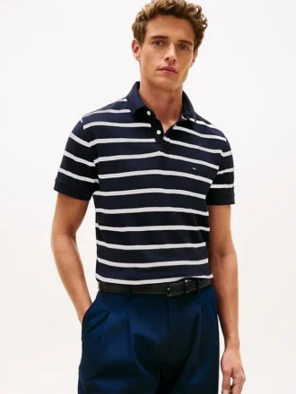 Polo a righe traspirante dalla vestibilità regolare
