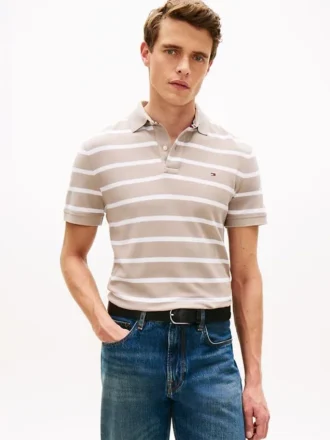 Polo a righe traspirante dalla vestibilità regolare