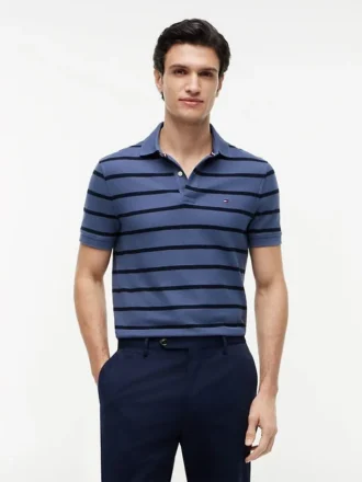 Polo a righe traspirante dalla vestibilità regolare