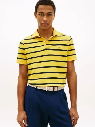 Polo a righe traspirante dalla vestibilità regolare