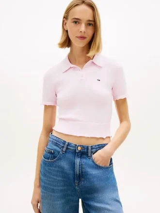 Polo con bordi a foglia di lattuga Tommy Jeans