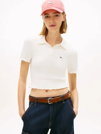 Polo con bordi a foglia di lattuga Tommy Jeans