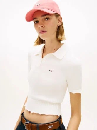 Polo con bordi a foglia di lattuga Tommy Jeans