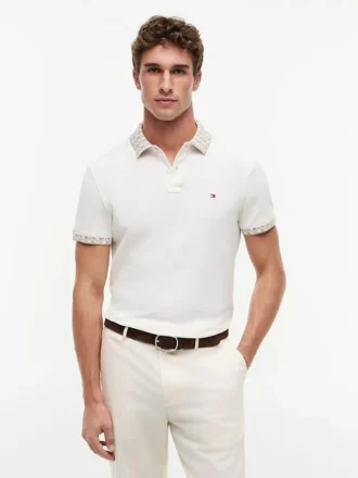 Polo con colletto jacquard dalla vestibilità regolare
