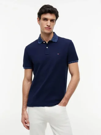 Polo con colletto jacquard dalla vestibilità regolare