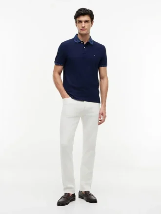 Polo con colletto jacquard dalla vestibilità regolare