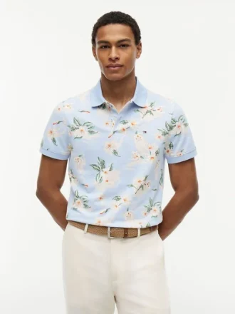 Polo con stampa floreale e vestibilità regolare