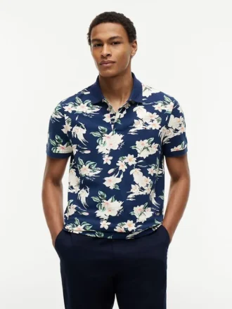 Polo con stampa floreale e vestibilità regolare