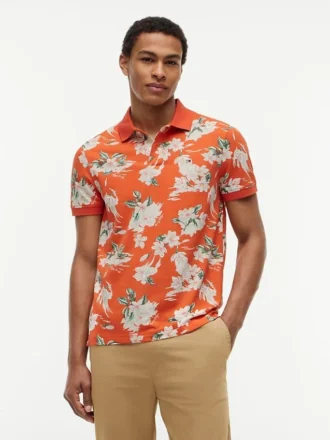Polo con stampa floreale e vestibilità regolare