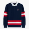 Polo da rugby a righe con logo per bambini Polo da rugby a righe con logo per bambini