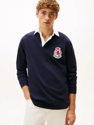 Polo da rugby Hilfiger Crest dalla vestibilità comoda
