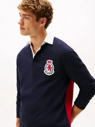 Polo da rugby Hilfiger Crest dalla vestibilità comoda