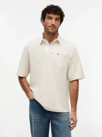 Polo da rugby in jersey di crêpe oversize
