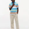 Polo elasticizzata a righe multicolori per bambini