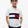 Polo elasticizzata con bandiera a blocchi di colore per bambini Polo elasticizzata con bandiera a blocchi di colore per bambini