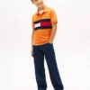 Polo elasticizzata con bandiera a blocchi di colore per bambini Polo elasticizzata con bandiera a blocchi di colore per bambini
