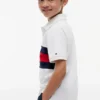 Polo elasticizzata con bandiera a blocchi di colore per bambini Polo elasticizzata con bandiera a blocchi di colore per bambini