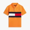 Polo elasticizzata con bandiera a blocchi di colore per bambini Polo elasticizzata con bandiera a blocchi di colore per bambini