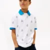 Polo elasticizzata con logo nautico su tutta la superficie per bambini Polo elasticizzata con logo nautico su tutta la superficie per bambini