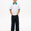 Polo elasticizzata con logo nautico su tutta la superficie per bambini Polo elasticizzata con logo nautico su tutta la superficie per bambini
