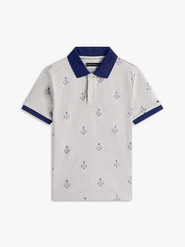 Polo elasticizzata con logo nautico su tutta la superficie per bambini Polo elasticizzata con logo nautico su tutta la superficie per bambini