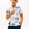 Polo elasticizzata con logo su tutta la superficie per bambini Polo elasticizzata con logo su tutta la superficie per bambini