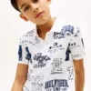 Polo elasticizzata con logo su tutta la superficie per bambini Polo elasticizzata con logo su tutta la superficie per bambini