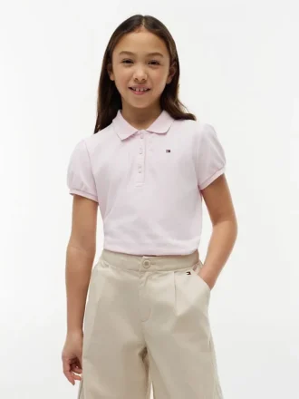 Polo elasticizzata con maniche a sbuffo per bambini