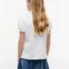 Polo elasticizzata con maniche a sbuffo per bambini Polo elasticizzata con maniche a sbuffo per bambini