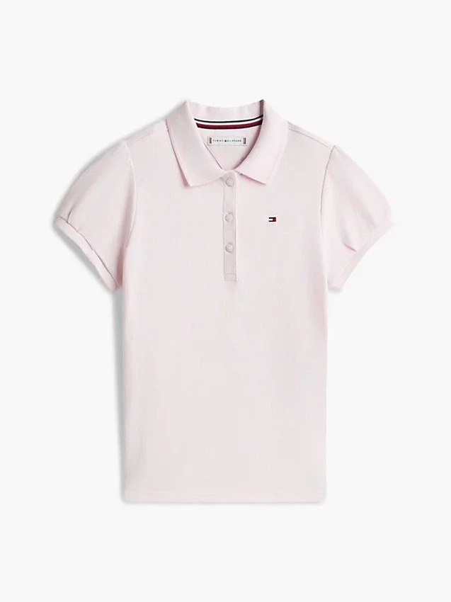 Polo elasticizzata con maniche a sbuffo per bambini Polo elasticizzata con maniche a sbuffo per bambini
