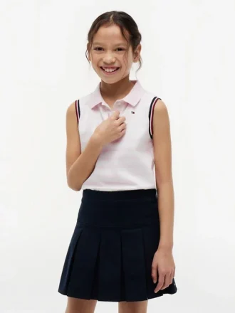 Polo elasticizzata senza maniche a righe per bambini