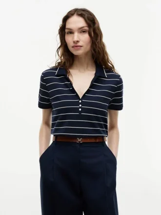 Polo Henley in piqué leggero