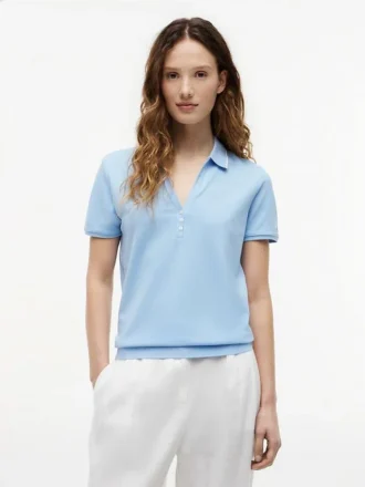 Polo Henley in piqué leggero