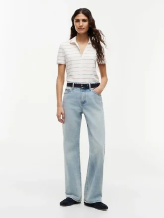 Polo Henley in piqué leggero