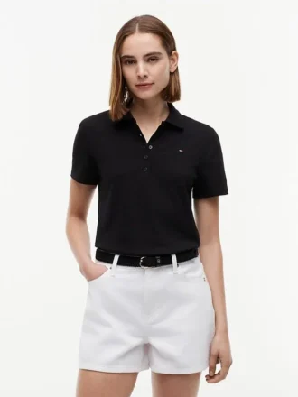 Polo in cotone elasticizzato dal taglio classico