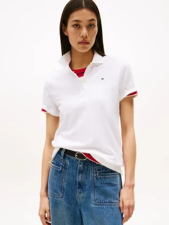 Polo in cotone elasticizzato dal taglio classico