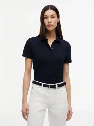 Polo in cotone elasticizzato dal taglio classico