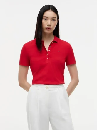 Polo in cotone elasticizzato dal taglio classico