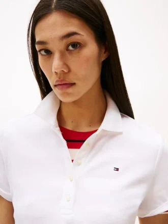 Polo in cotone elasticizzato dal taglio classico